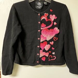 Michael Simon 2002 Valentine Sweater with Unique Heart Embellishments